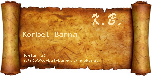 Korbel Barna névjegykártya